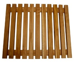 Teak wood shower mat