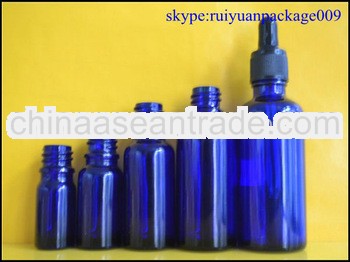 5ml/10ml/30ml/50ml blue glass dropper bottle with rubber dropper head