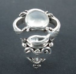 RFMN0038 - Sterling Silver Ring with Spiral Work & Moonstone