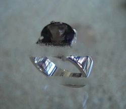 RFMN0042 - Sterling Silver Ring with Smoky Quartz