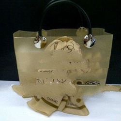BROWN RUBBER JELLY HANDBAG