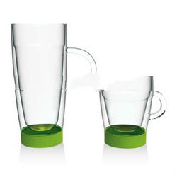 Double wall glass mug