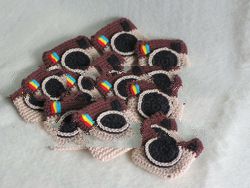 Camera Crochet Brooch