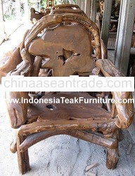 Teak Root Wood Garden Furniture Set