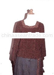 Blouse Crape Brown