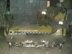 sell bed silver mahogany reproduction classic french furniture- CIMG8298-bed silver antique french f