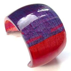 Fabric layered resin bangles