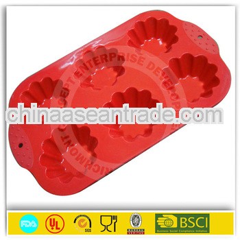 6 cup flowers shape silicone muffin baking pan