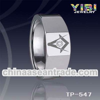 6mm tungsten ring with faceted copy brands Masonic tungsten ring new design ladies finger ring