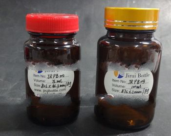 75ml wide mouth amber pill glass bottle & 100ml wide mouth amber pill glass bottle