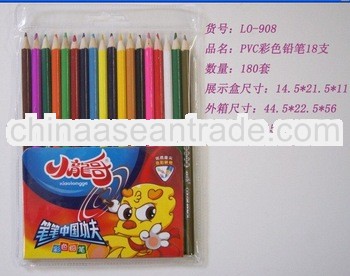 7'' hb color pencil packing with PVC (EN71-3,ASTM4236 standard)