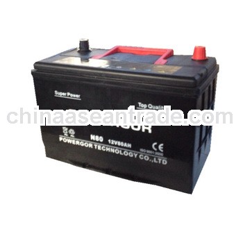 80ah n80mf mf battery for electric start generator