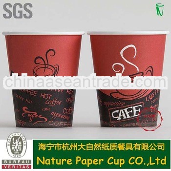 8oz food grade disposable paper red coffee cup