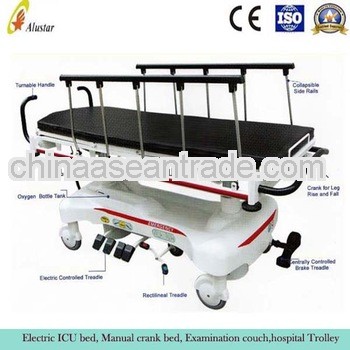 ALS-ST005A Hospital hydraulic Emergency Electric patient trolley With Rise And Fall System Adjustabl