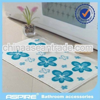 Acrylic material blue flower rug