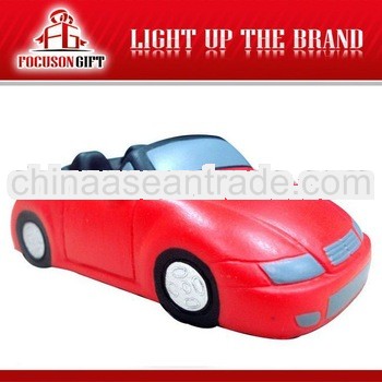 Advertising logo printing gift pu foam red sports car toy