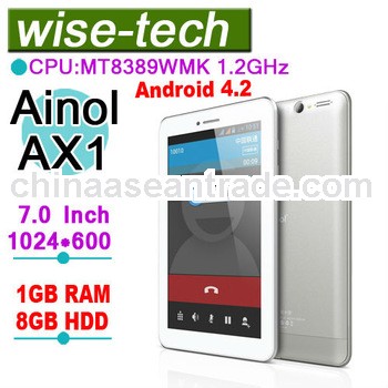 Ainol novo7 AX1 7 inch MTK8389 tablet pc Quad core android 4.2 GPS WCDMA 3G HDMI bluetooth camera 5.