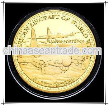 Air craft of world war gold souvenir coin for sales