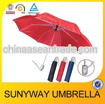 Alu light silver handle 3 fold umbrella auto open and close