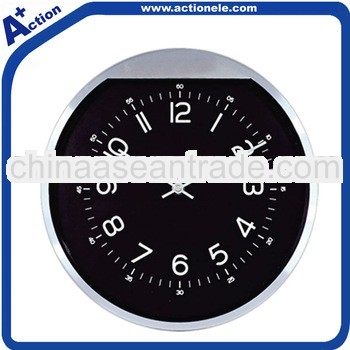 Aluminium Case Wall Clock with Black Dial
