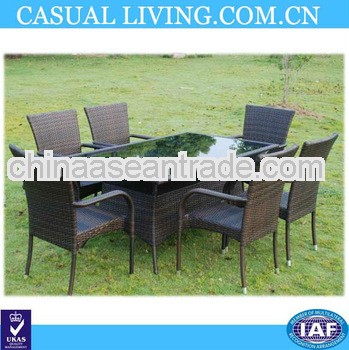 Aluminium outdoor PE rattan malaysia dining table set garden furniture