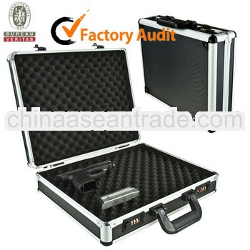 Aluminum Framed Locking Gun Pistol Case Handgun Lock Box Hard Storage Carry Gun Case MLD-AC1445