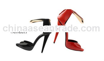 Amazing patent leather brand name sandal club sexy women sandal