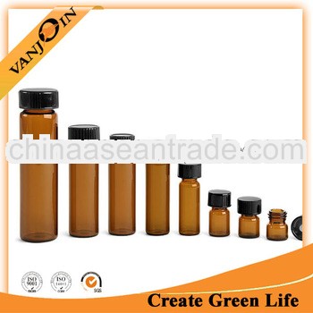 Amber Screw Thread Glass Vial With Lined Cap