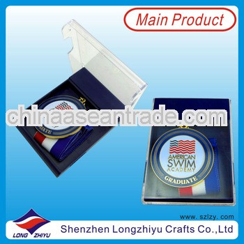 America swimming metal medals with plastic box