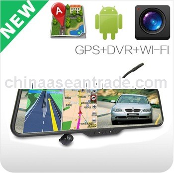 Android 4.0 mirror monitor with muti function DVR+WIFI+Bluetooth car rear view bluetooth camera