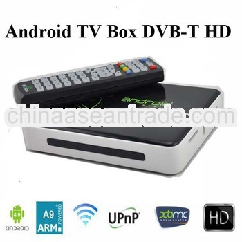 Android tv set top box with DVB-T tunner, Build in WIFI ARM Cortex A9, Web Browser,PVR, XBMC