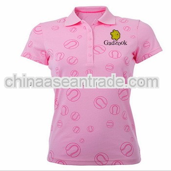 Applique customized girls tight polo shirts