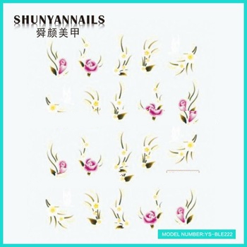 Art Nail Flower Sticker nail flower 3d butterfly stickers