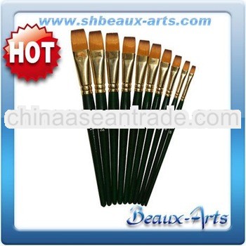 Art gallery supplies(Bicolor Synthetic Bristle Acrylic Brush with Black Birch Wood)