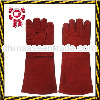BC grade good quality 14'' 16'' cow split leather welding glove with jersy lining