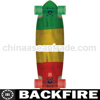 Backfire Chromantic Rasta Flag Cruiser Longboard Skateboard Complete