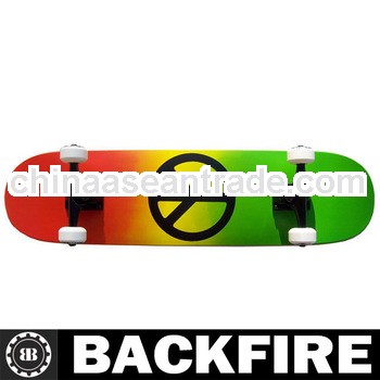 Backfire Complete RASTA PEACE SIGN Skateboard With Pro Parts