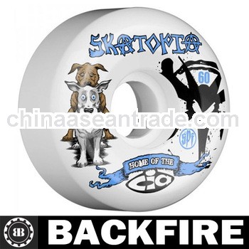 Backfire New! BONES SPF "Skatopia Style" 60mm SKATEBOARD WHEELS: White / 84B - Skate Park 
