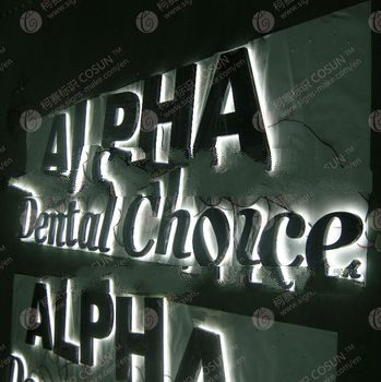 Backlit Stainless Steel Lettering