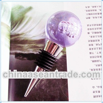 Beautiful Crystal Purple Ball Wine Stoppers for Wedding Souvenirs