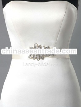 Beautiful Silver Crystal Satin Beaded Belts