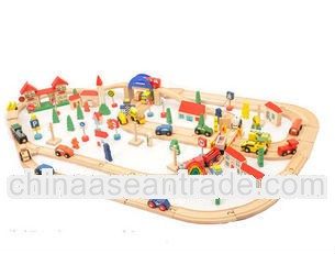 Best seller child wooden toys/120 pieces of the train track