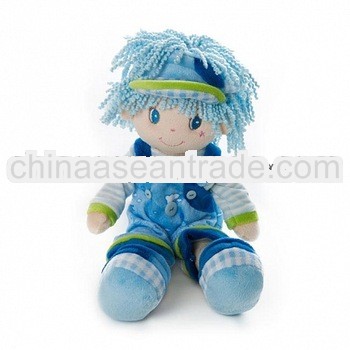Best selling blue plush doll toy for girl