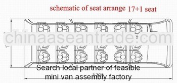 Bigmt 18 or 11+1 seats benzine Mini Van Assembly Line