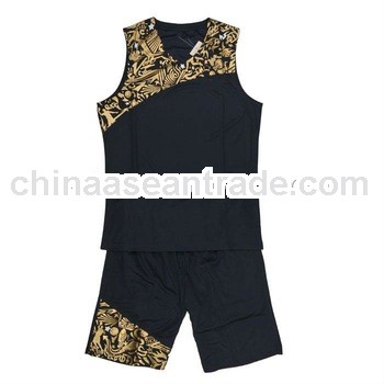 Black 100% Polyester Dry Fit Basketball Sportswear Jersey