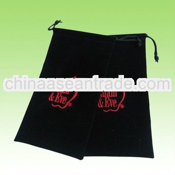 Black Drawstring Small Velvet Bag