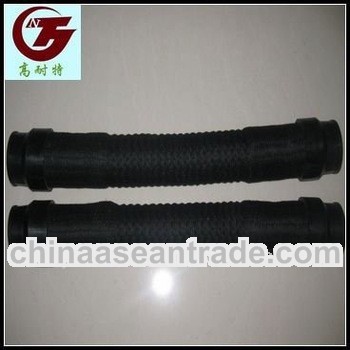 Black EPDM hose with steel ring inside