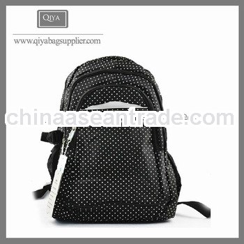 Black dot cheap fashion floral backpack wholesale