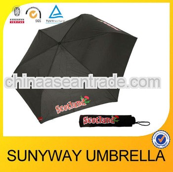 Black mini 5 fold umbrella with logo