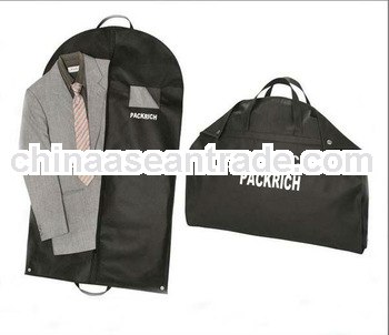 Black non-woven travel garment bag 60x110cm